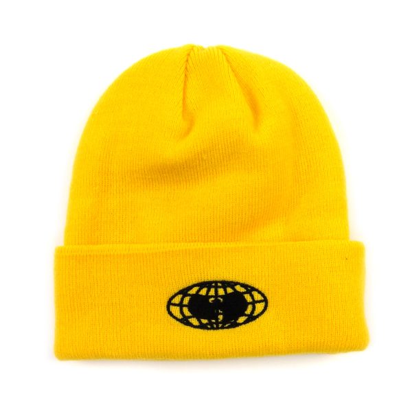 Wu Wear: Globe Logo Beanie - Yellow Cheap