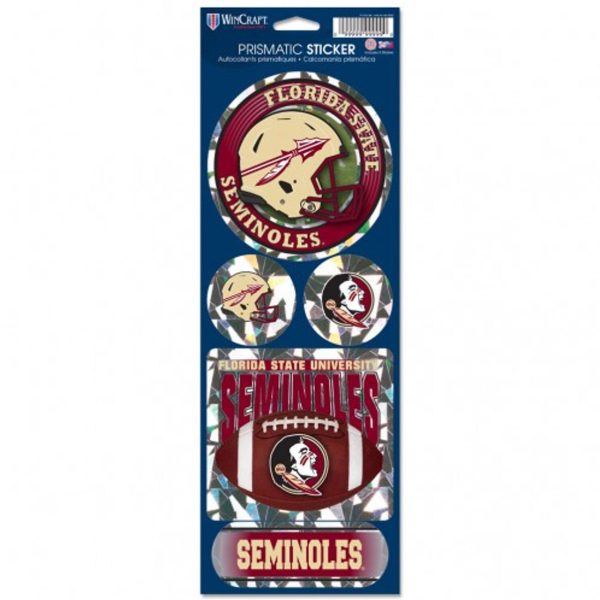 Florida State Seminoles Decal 4x11 Die Cut Prismatic Style New Logo Hot on Sale