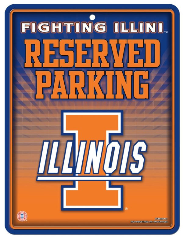 Illinois Fighting Illini Metal Parking Sign Special Order Sale